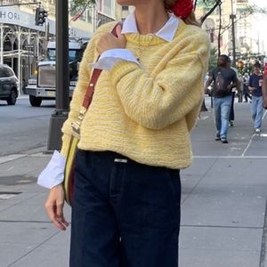 Closed crewneck pattern knits soft yellow